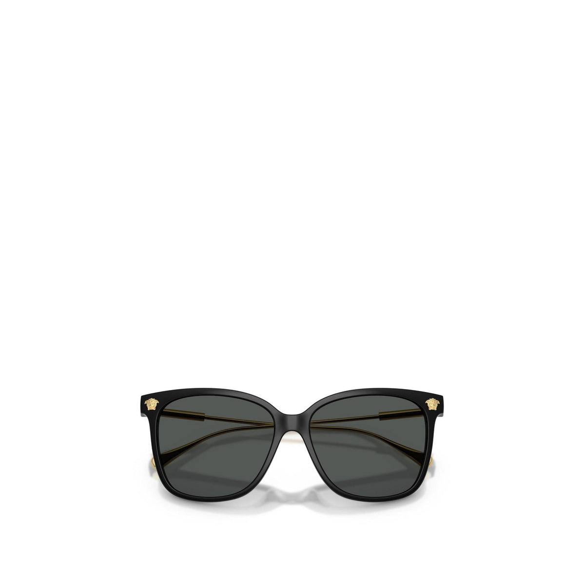 Versace — Lunettes de soleil carrées en métal noir femme — vue 3