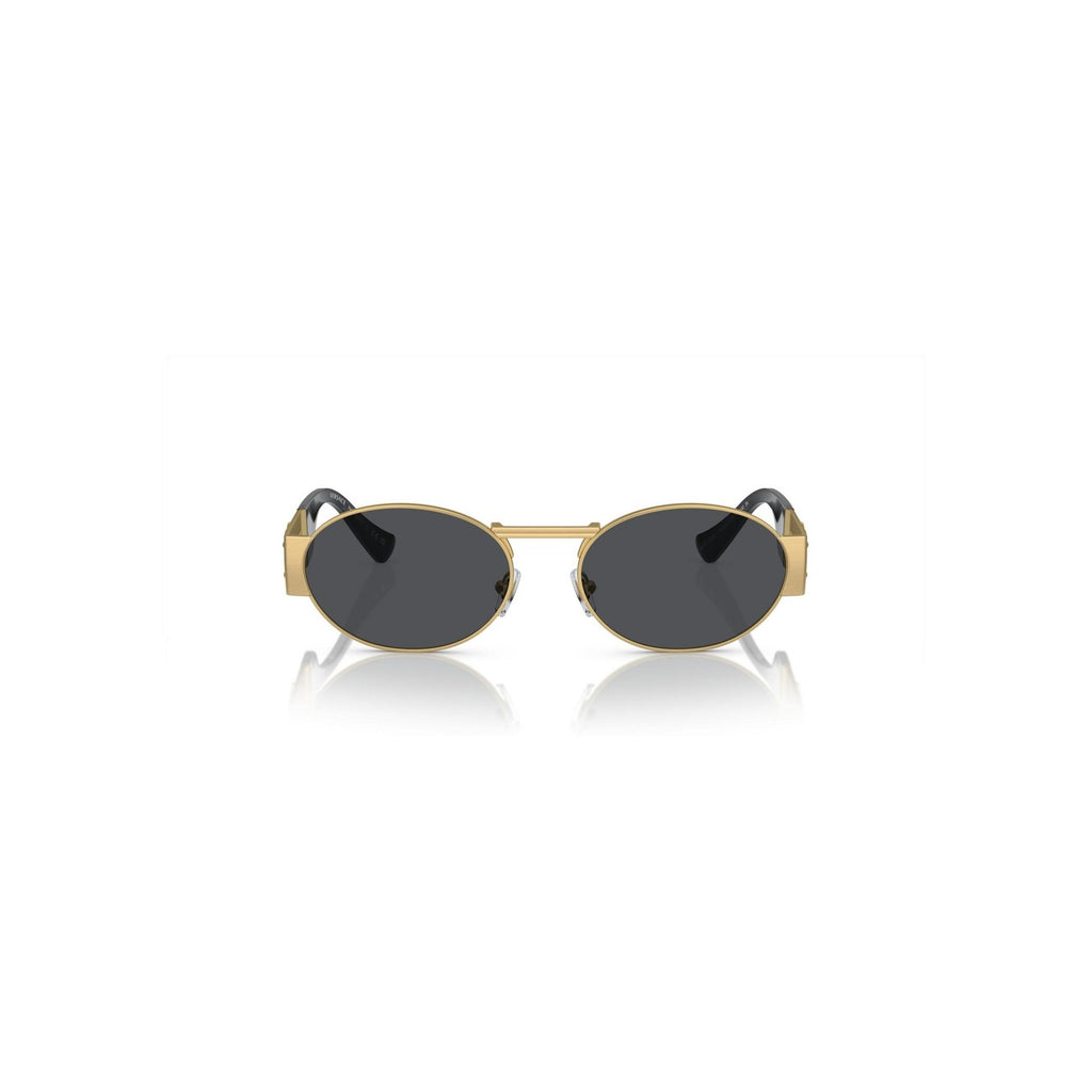 Versace — Lunettes de soleil rondes en métal doré homme