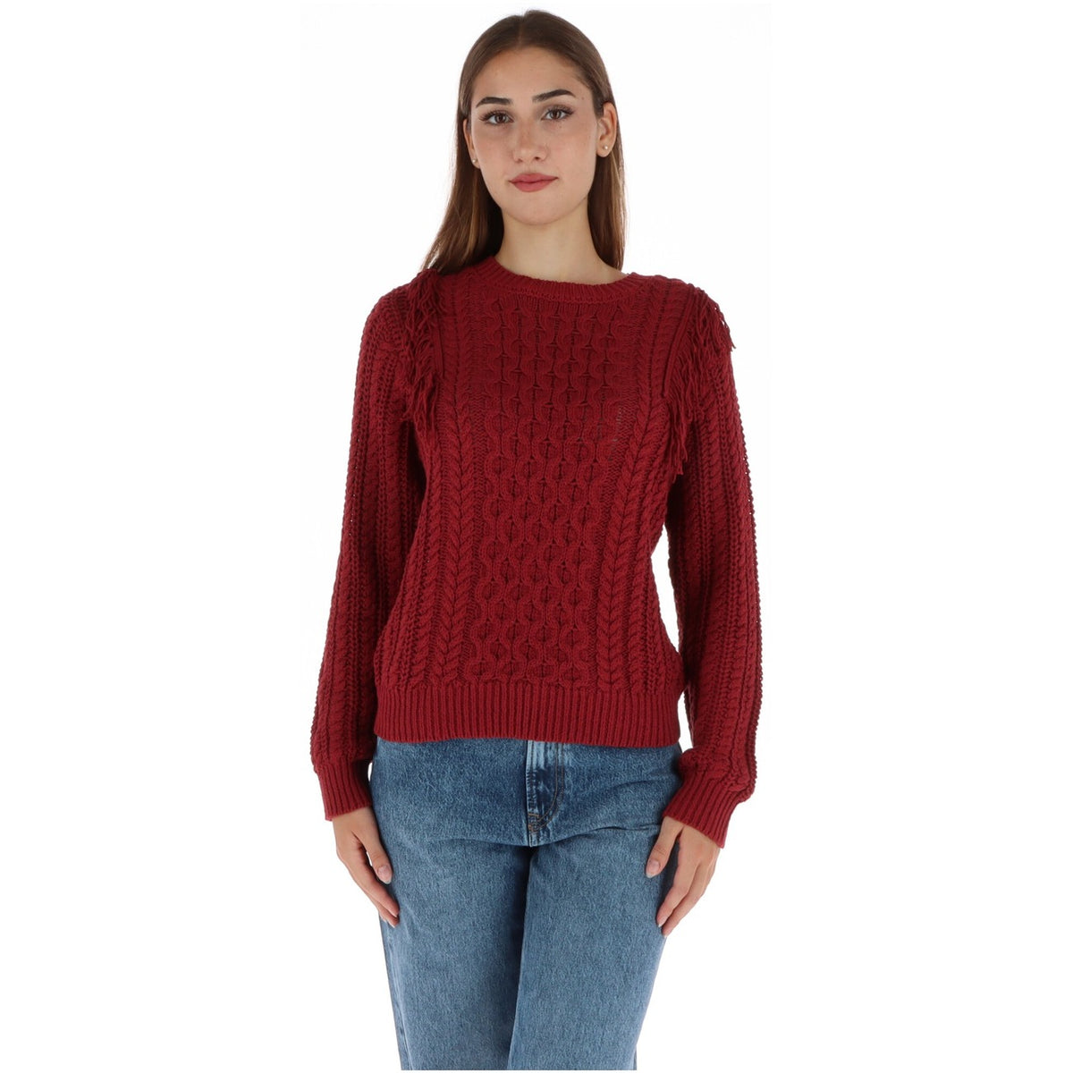 Pepe Jeans — Pull Arlette torsadé rouge femme