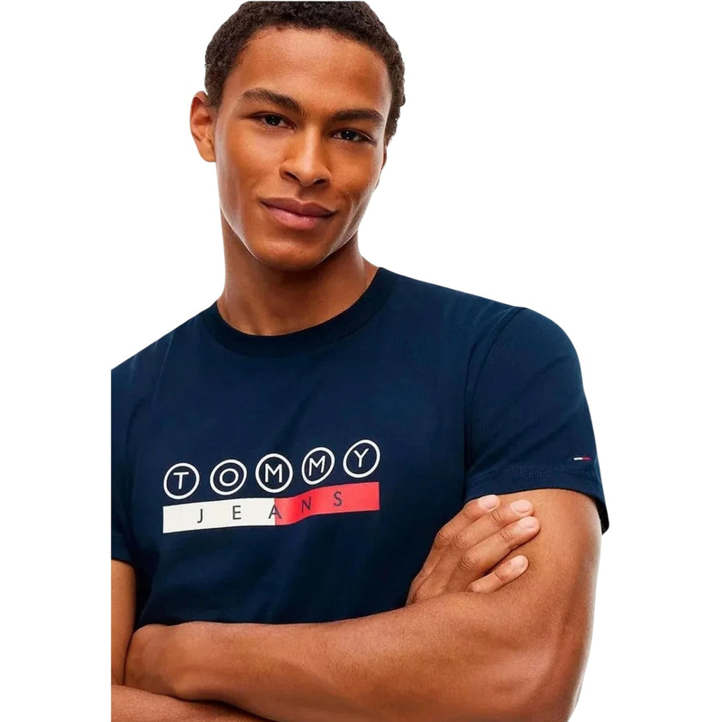 Tommy Jeans — Men's blue organic cotton t-shirt — view 3