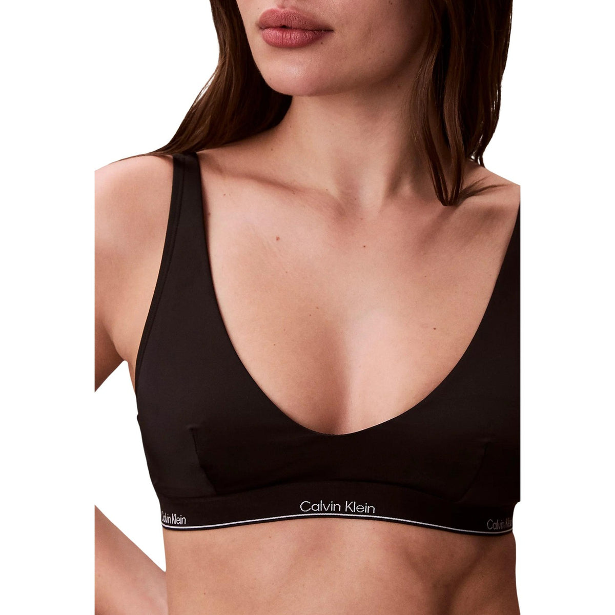 Calvin Klein Jeans — Women's black HALTER BRALETTE swimsuit — view 2