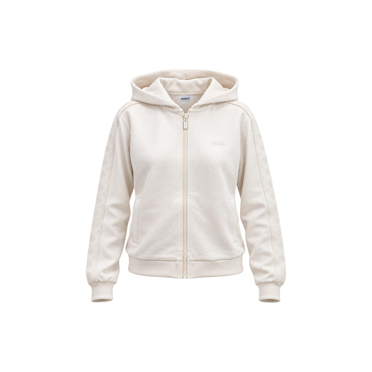Guess — Women's beige Elsa hooded zipped sweatshirt — view 3