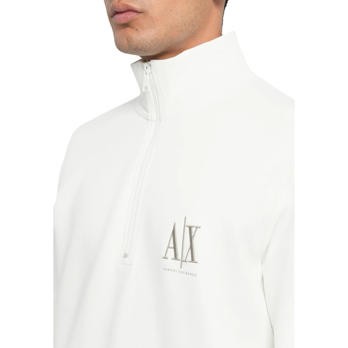 Armani Exchange — Bedruckte Sweatjacke für Herren in Weiß — Ansicht 3