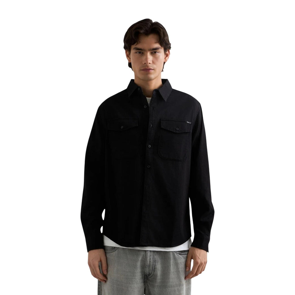 Replay — Chemise en denim noir homme