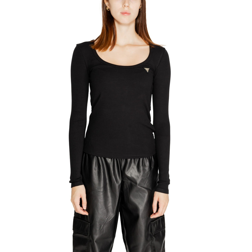 Guess Active — T-shirt COLETTE LS RIB noir femme