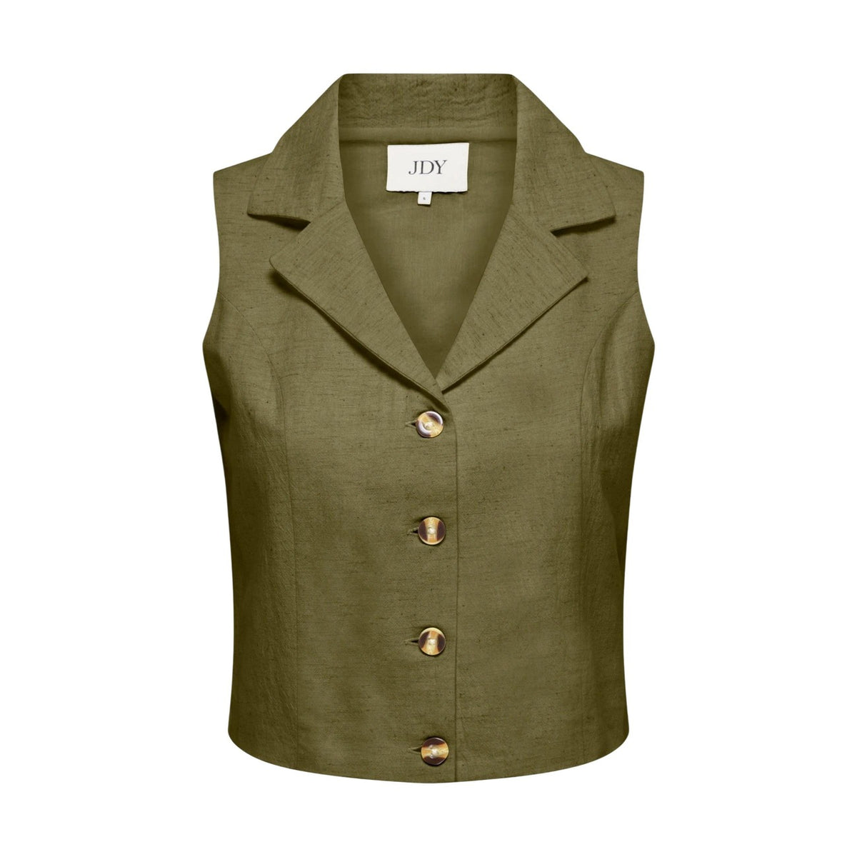 Jacqueline de Yong — V-hals vest 15366390 groen dames — afbeelding 3