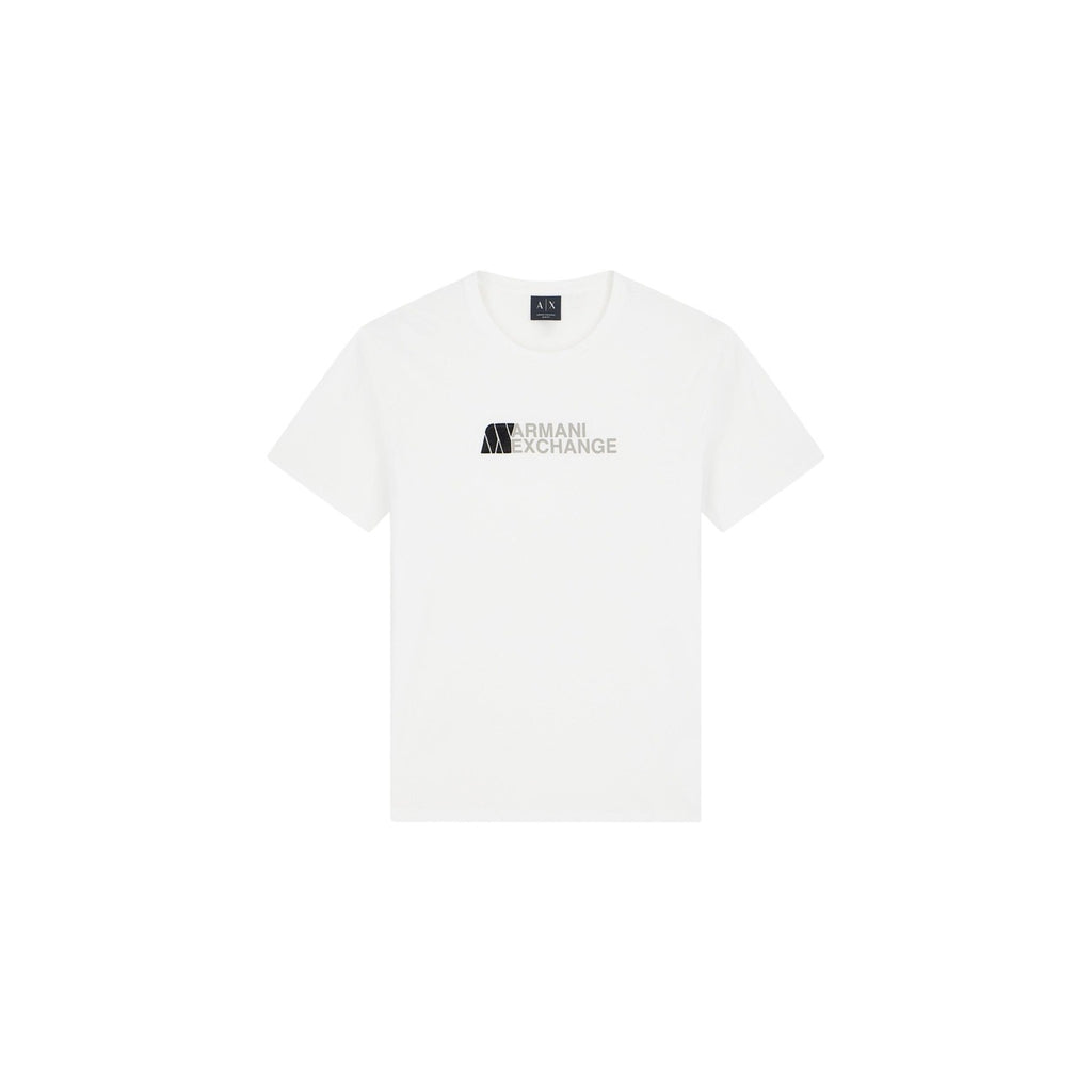 Armani Exchange — Weißes T-Shirt mit Aufdruck aus Baumwolle für Herren — Ansicht 2