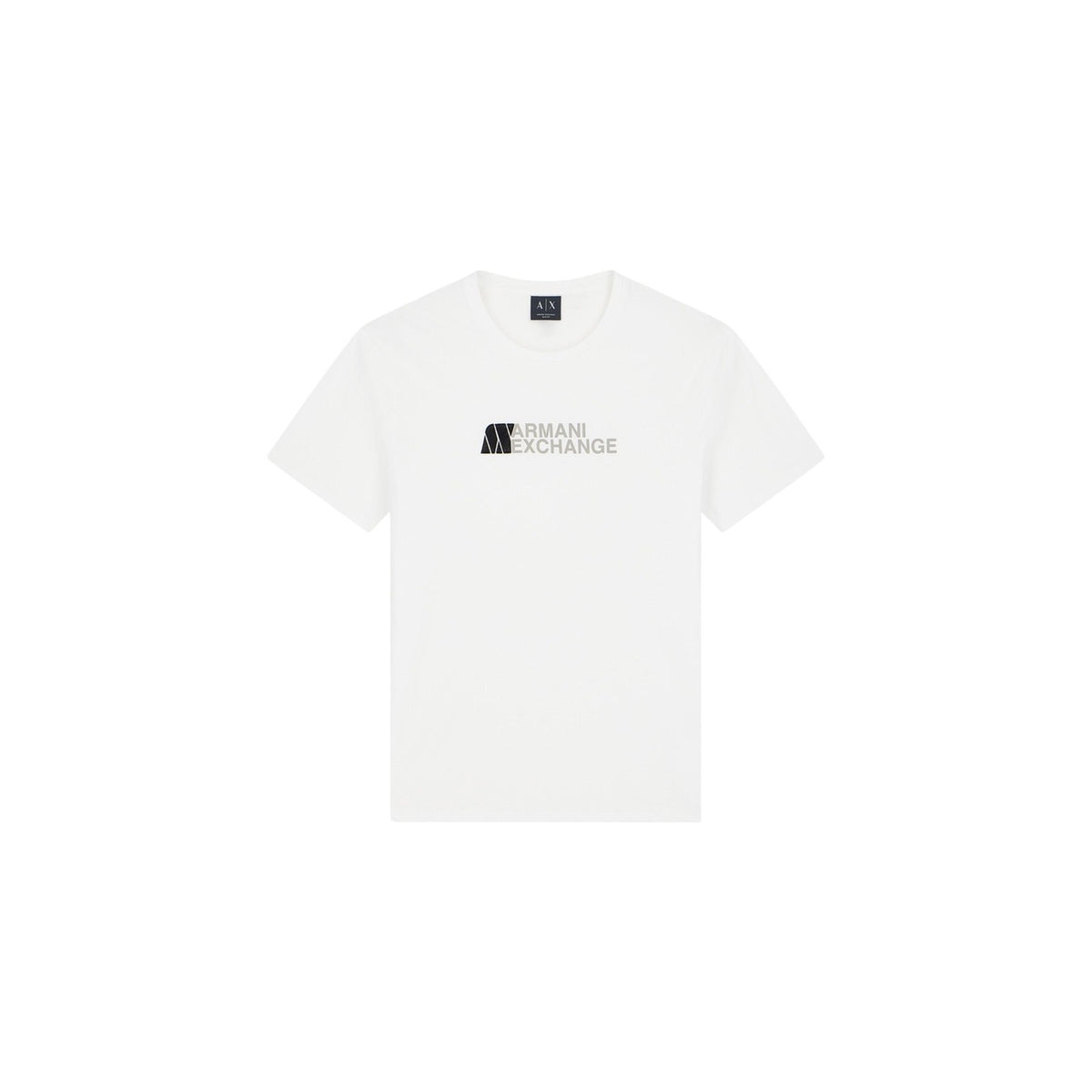 Armani Exchange — Weißes T-Shirt mit Aufdruck aus Baumwolle für Herren — Ansicht 2