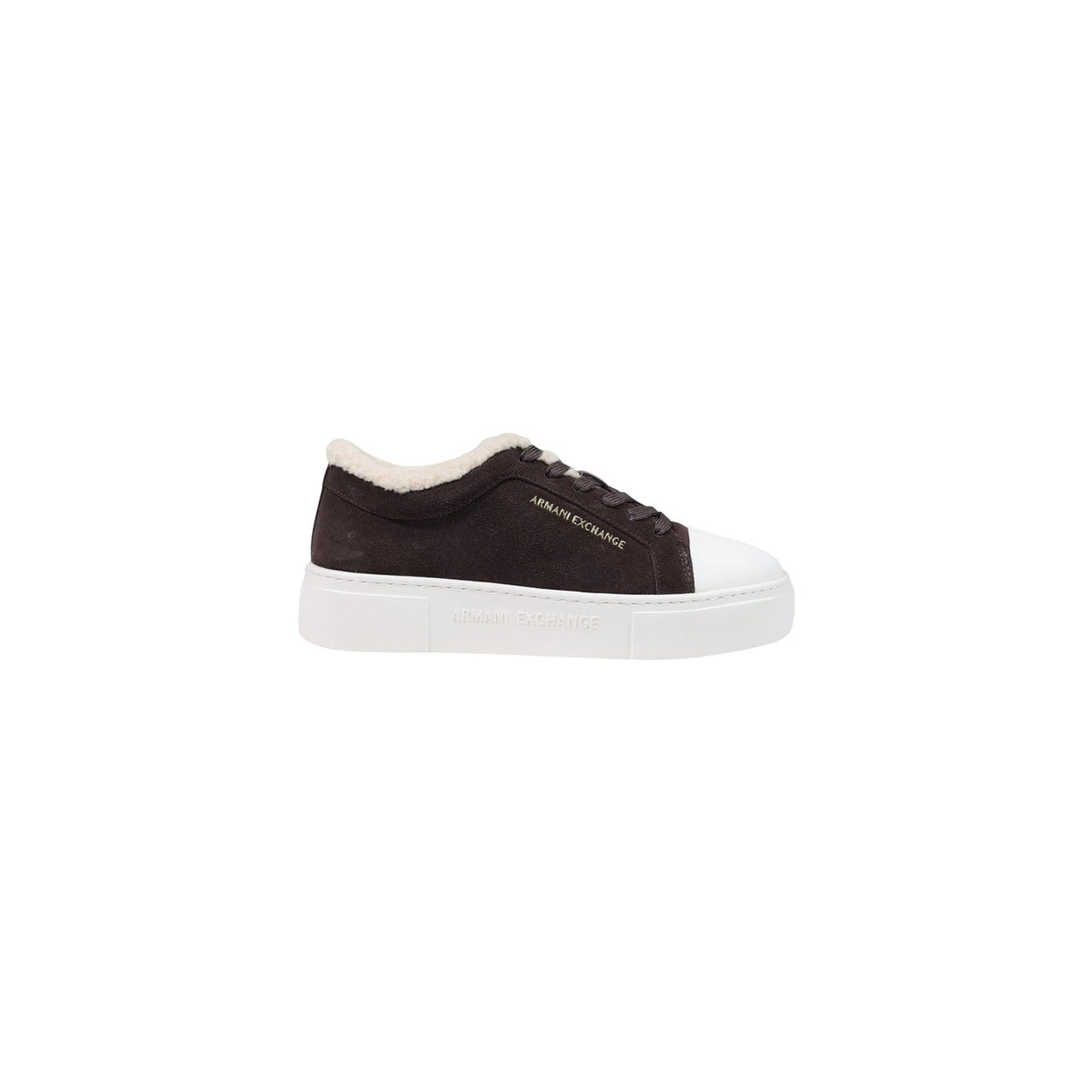 Armani Exchange — Baskets en cuir marron femme
