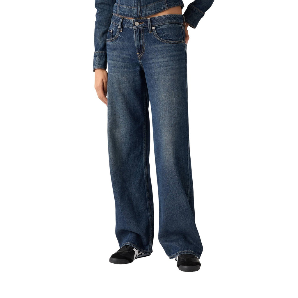 Levi’s — Blaue Low Loose Damenjeans im Used-Look
