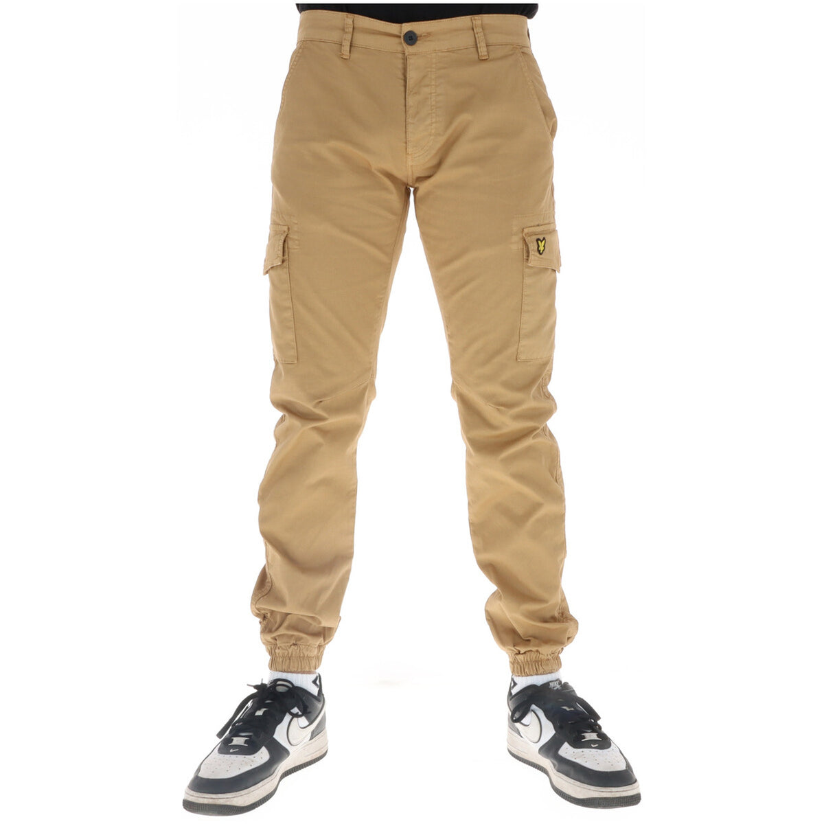 Lyle & Scott — Pantalon chino camel en coton stretch homme