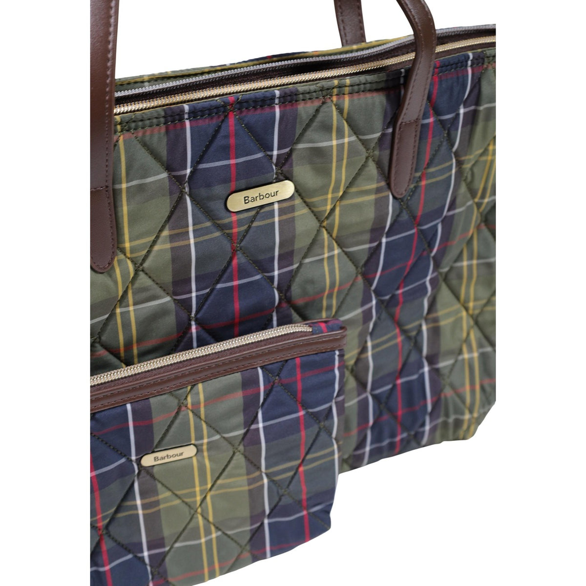 Barbour — Wetherham Quilted Tartan damescabas — afbeelding 2