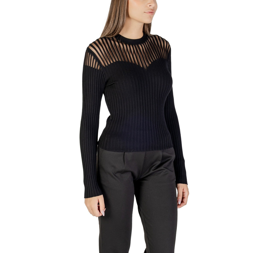 Morgan — Pull col rond noir femme — vue 3
