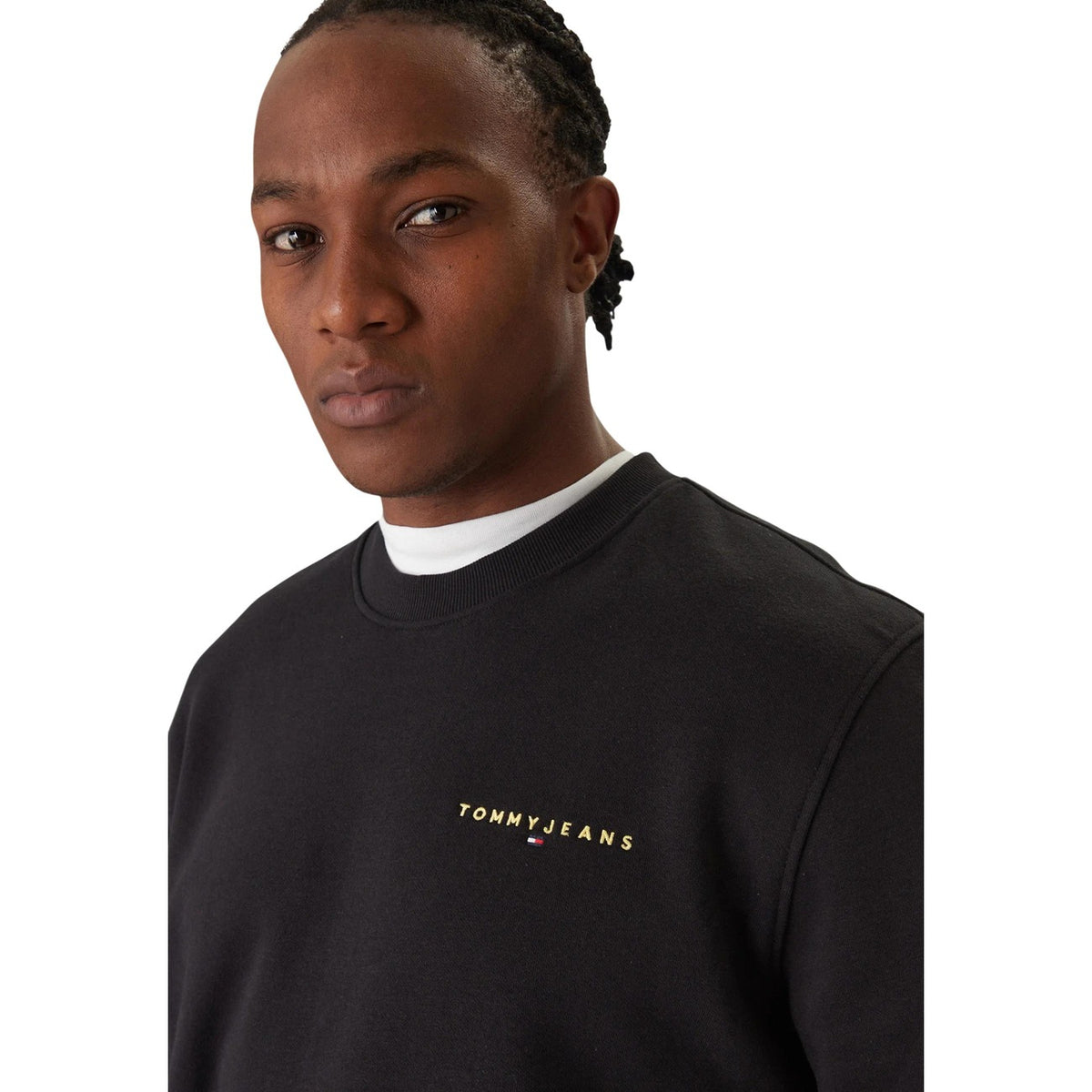 Tommy Jeans — Sweat noir col rond homme — vue 4