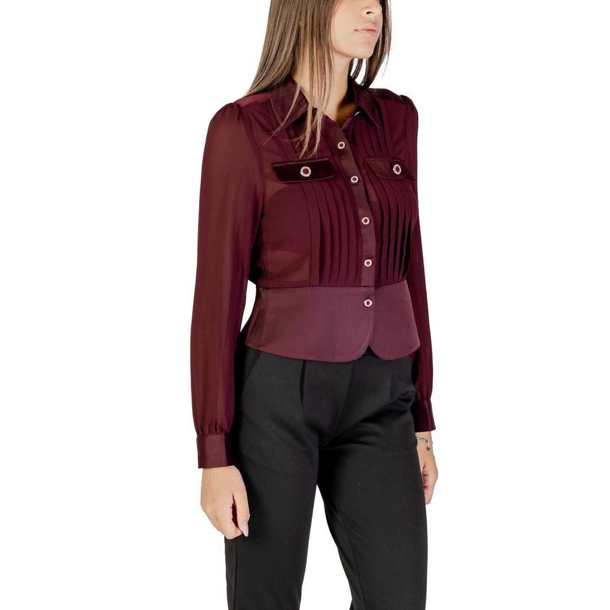 Morgan — Damesblouse met ronde hals — afbeelding 3