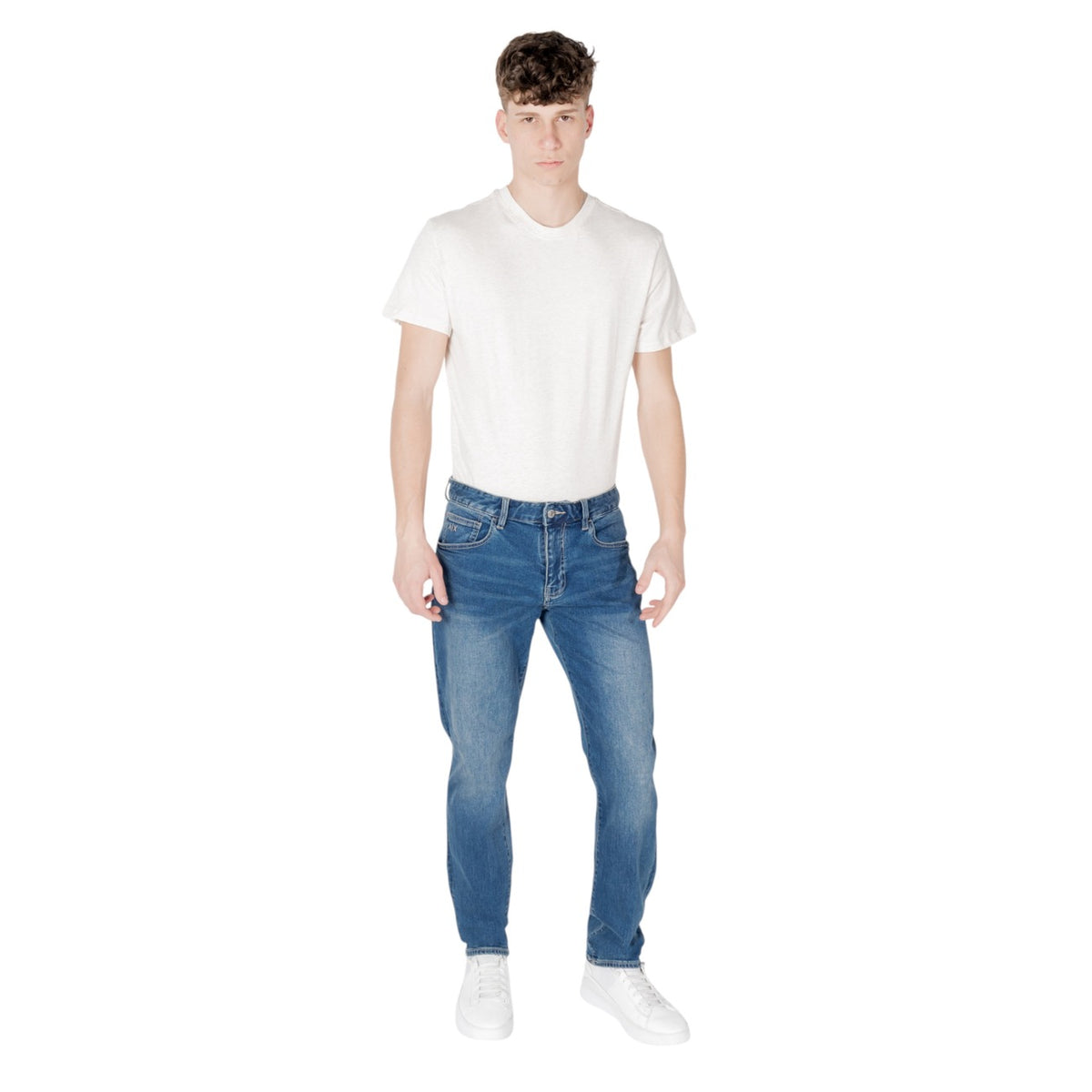Armani Exchange — XM000049 light blue stretch jeans for men — view 5