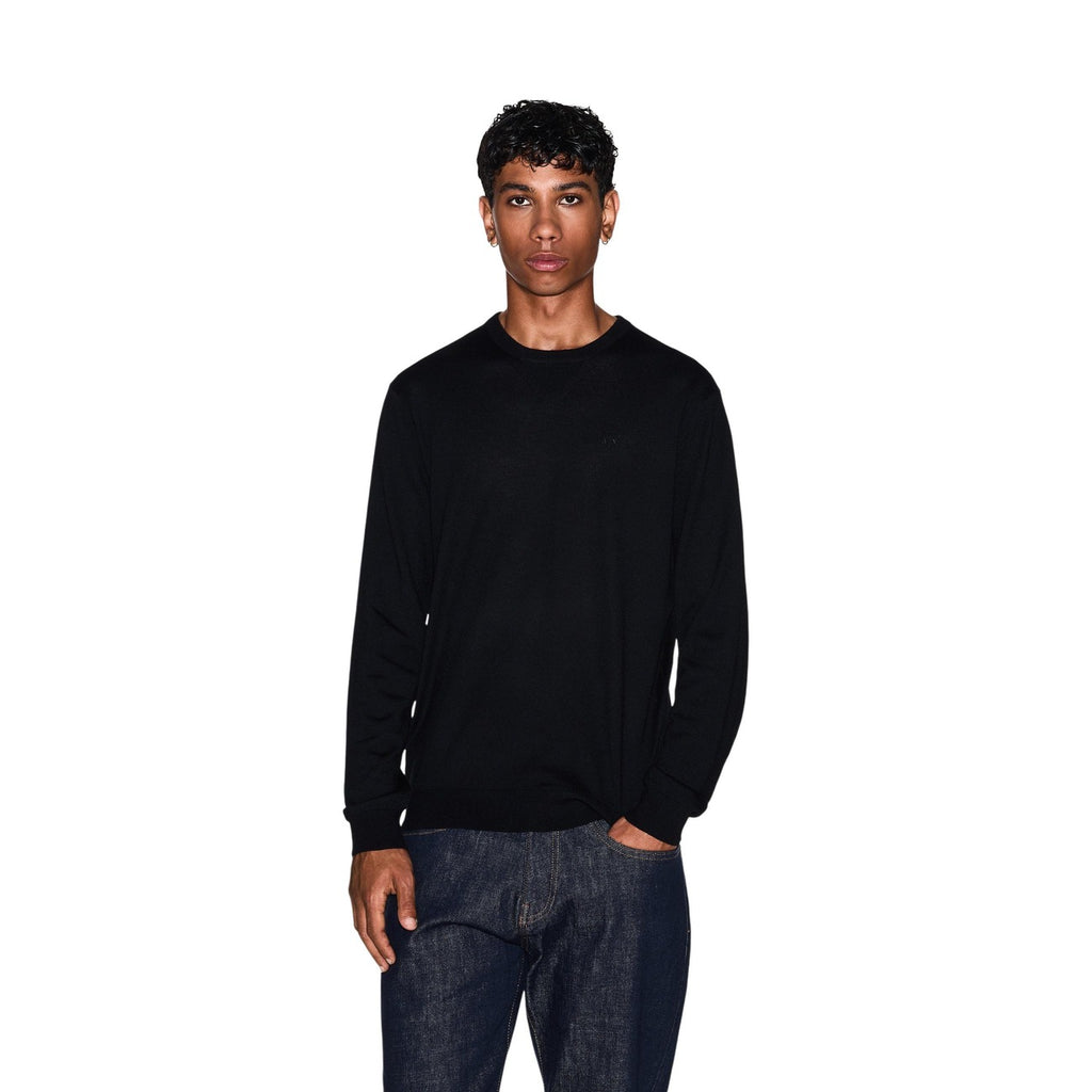 Armani Exchange — Men’s black wool-blend sweater