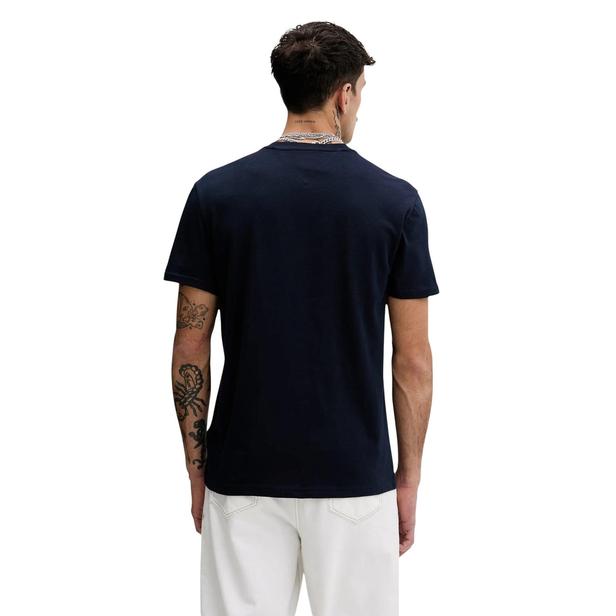 Tommy Jeans — T-shirt DM0DM22645 blauw van biologisch katoen voor heren — afbeelding 3