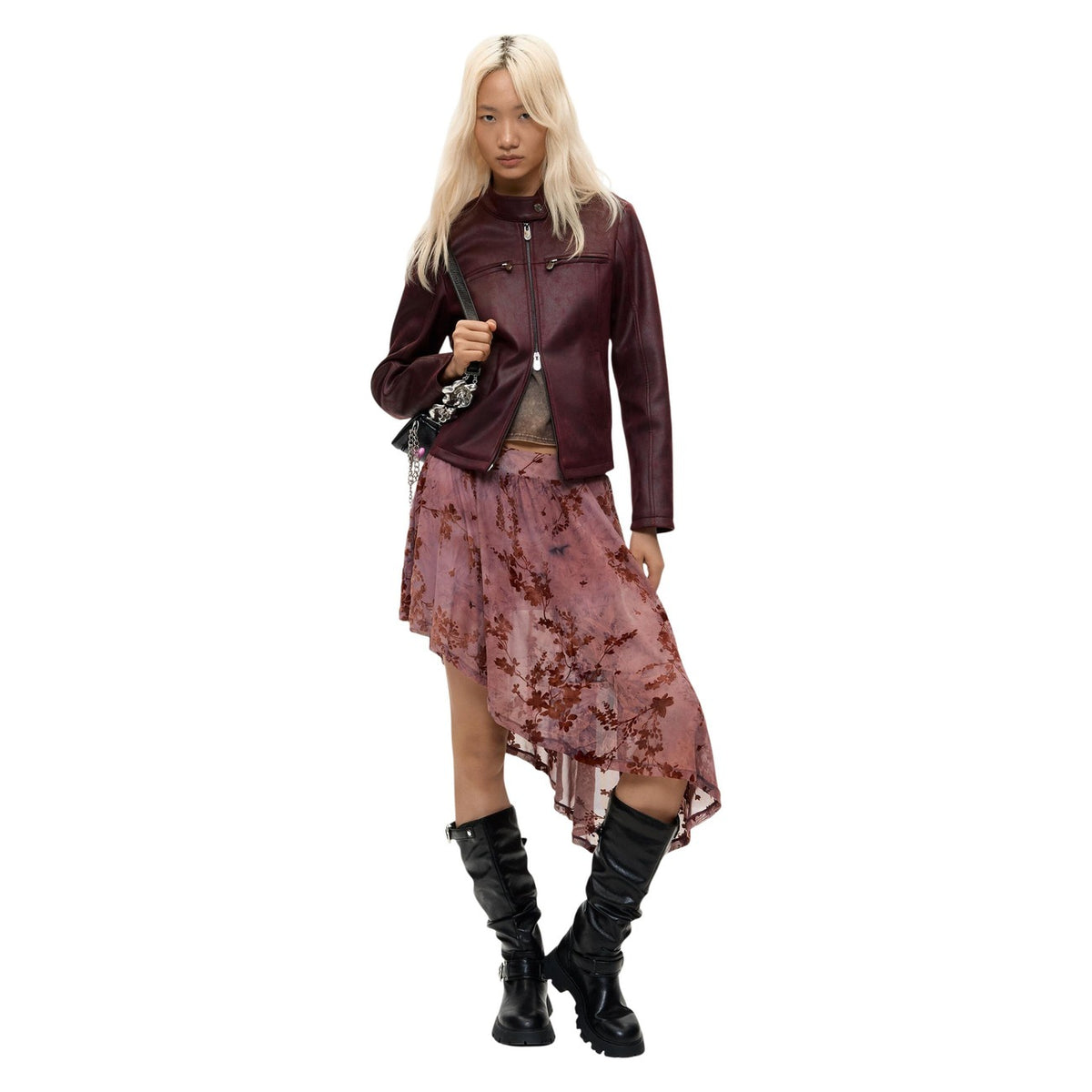 Desigual — Women’s burgundy Bikercy jacket — view 3
