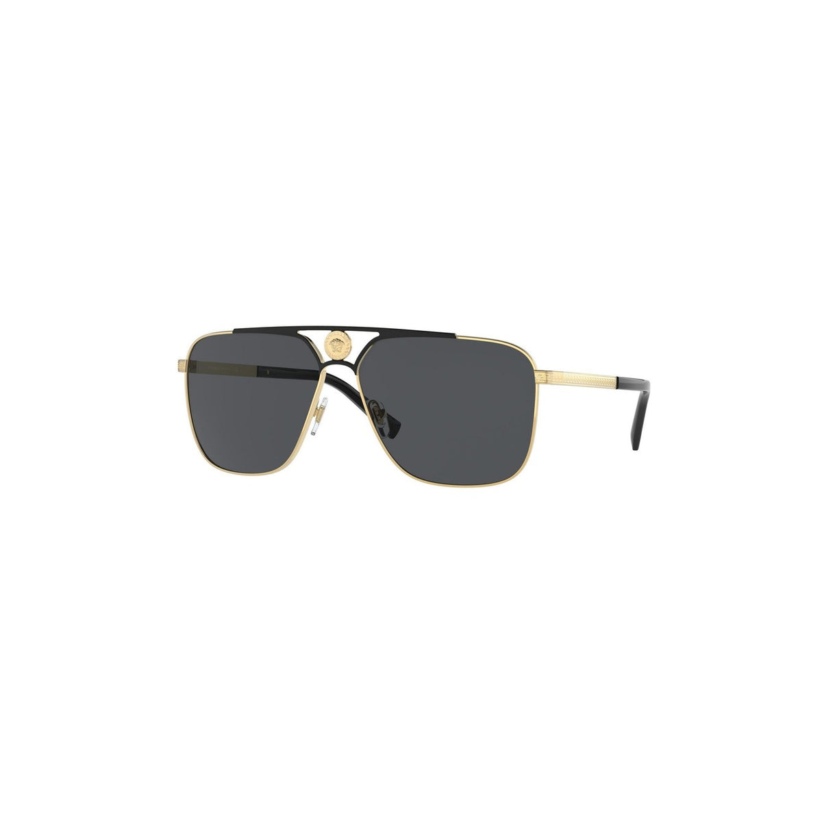 Versace — Lunettes de soleil rectangulaires en acétate noir homme — vue 2