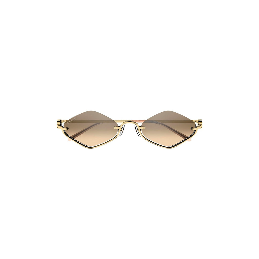 Gucci — Lunettes de soleil géométriques en métal doré femme