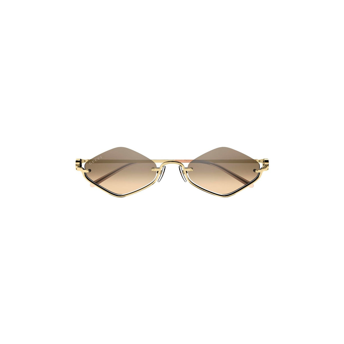Gucci — Lunettes de soleil géométriques en métal doré femme