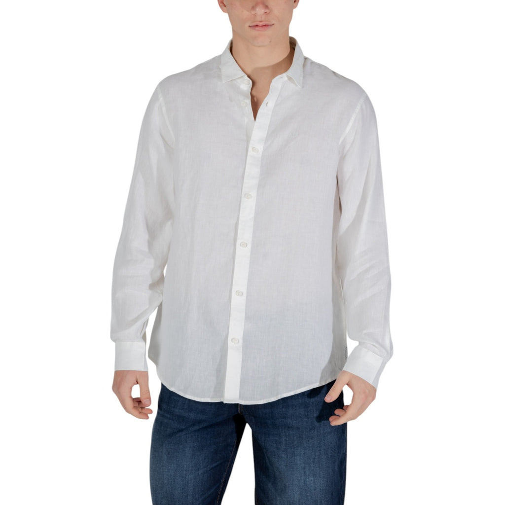 Armani Exchange — Chemise en lin XM001221 blanche homme
