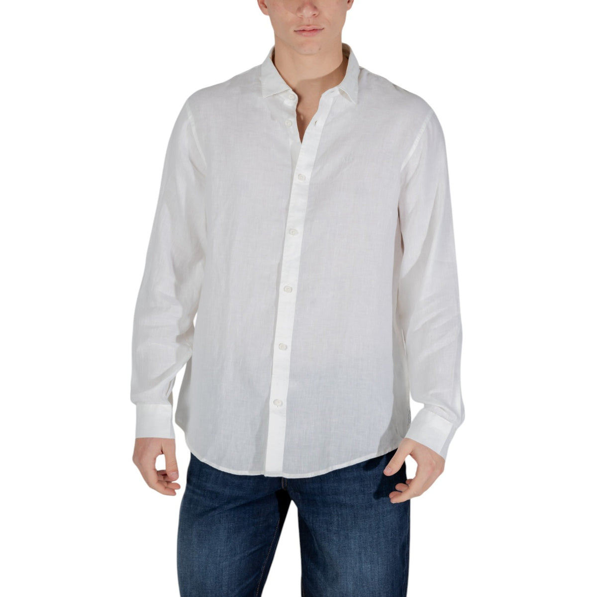 Armani Exchange — Chemise en lin XM001221 blanche homme