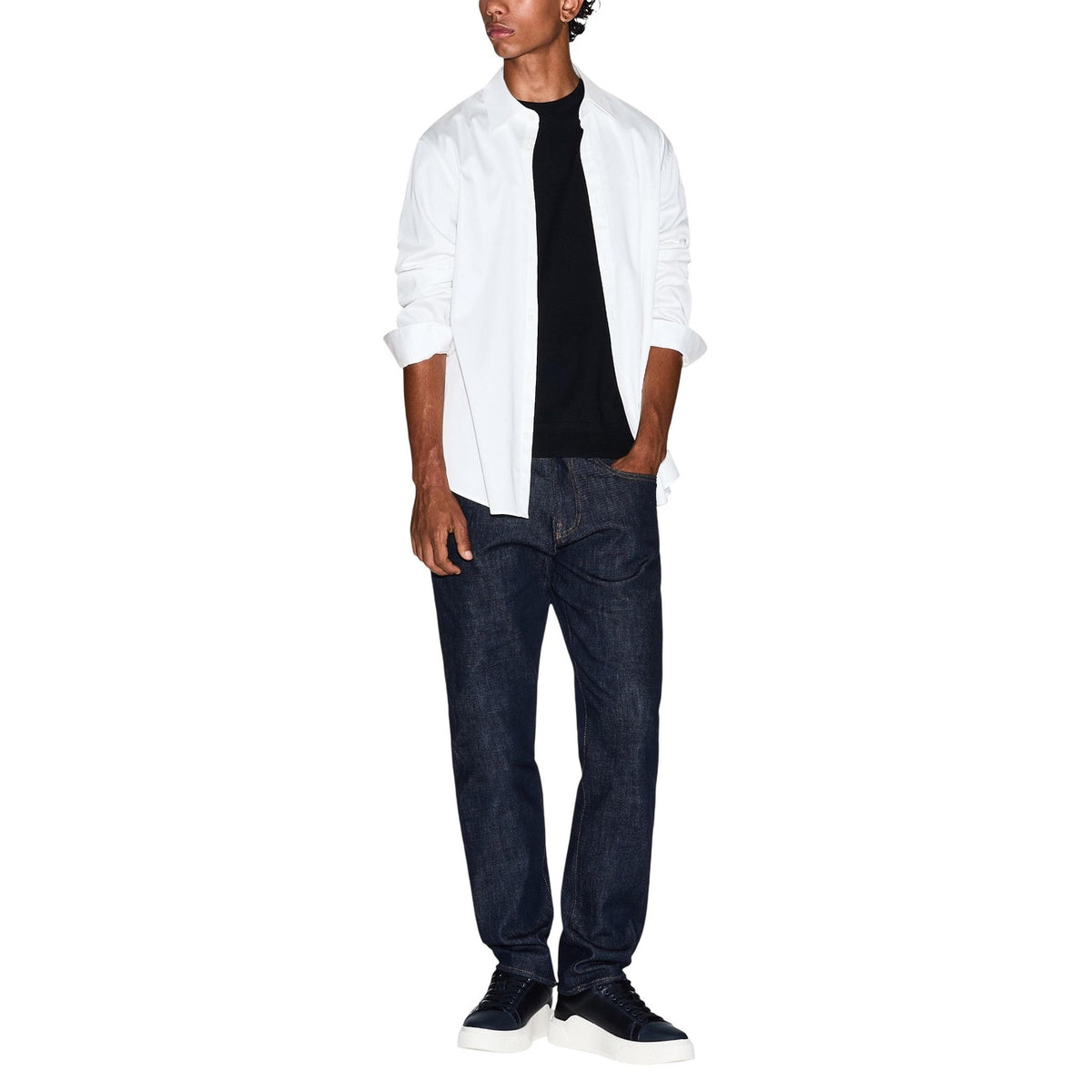 Armani Exchange — T-shirt logo noir homme — vue 4