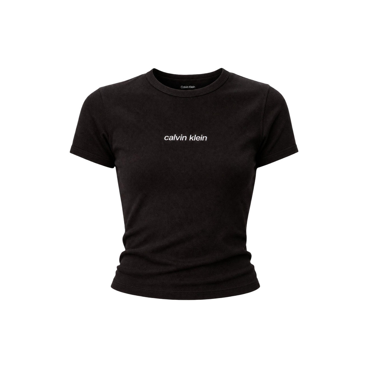Calvin Klein Jeans – Schwarzes Stretch-T-Shirt aus 94 % Baumwolle für Damen — Ansicht 5