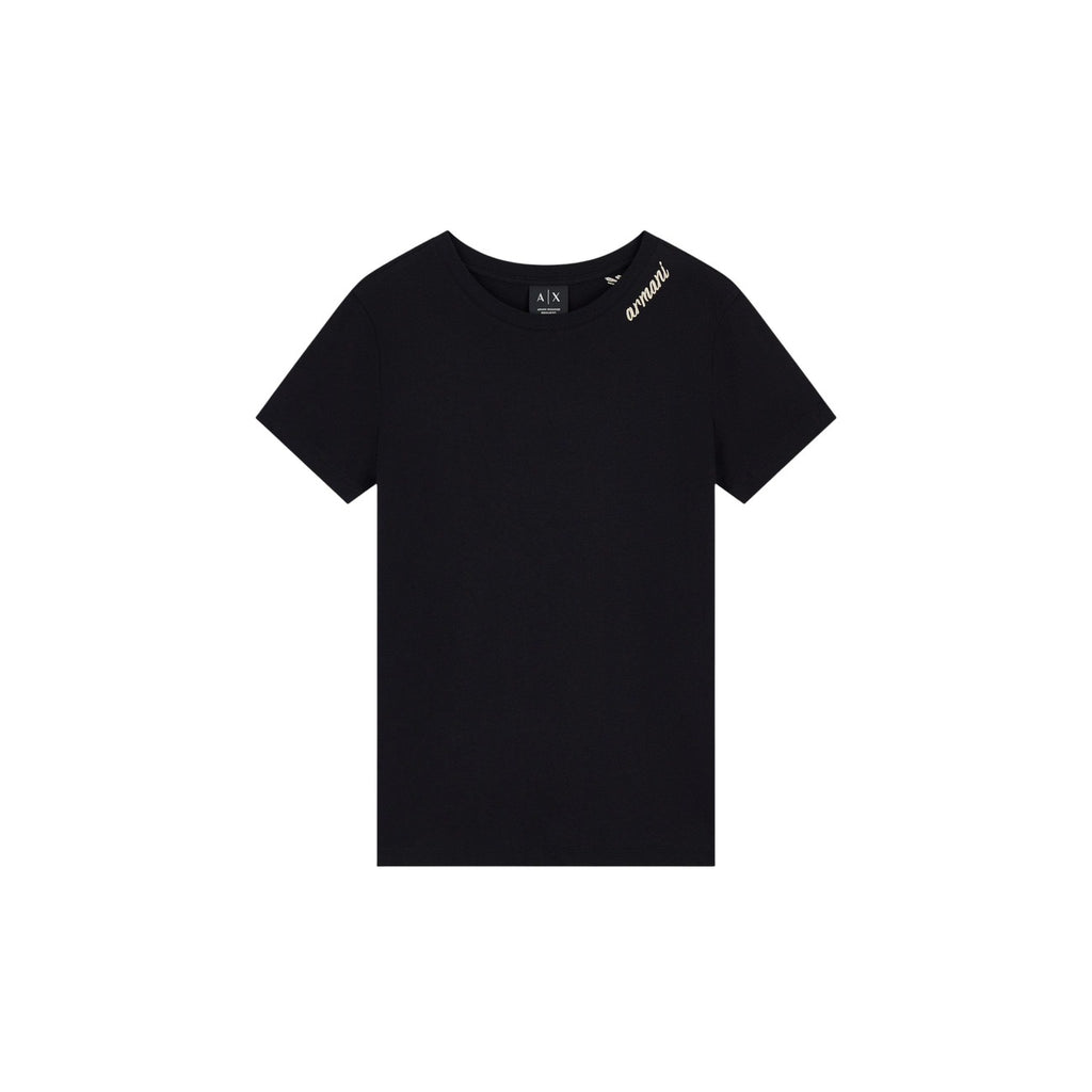 Armani Exchange — Women’s black cotton T-shirt — view 3