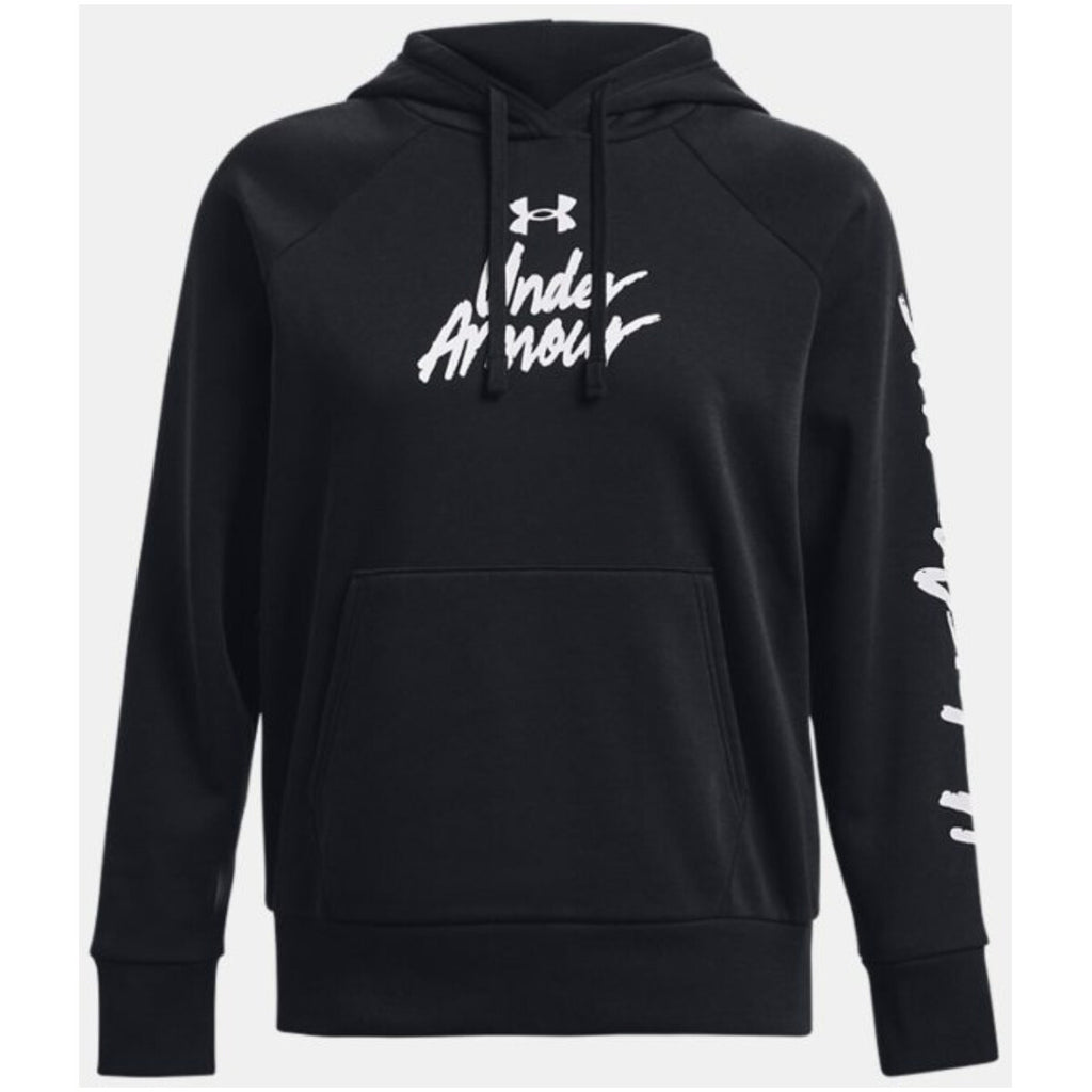 Under Armour — Rival Fleece Graphic Hoodie Black Women — view 3